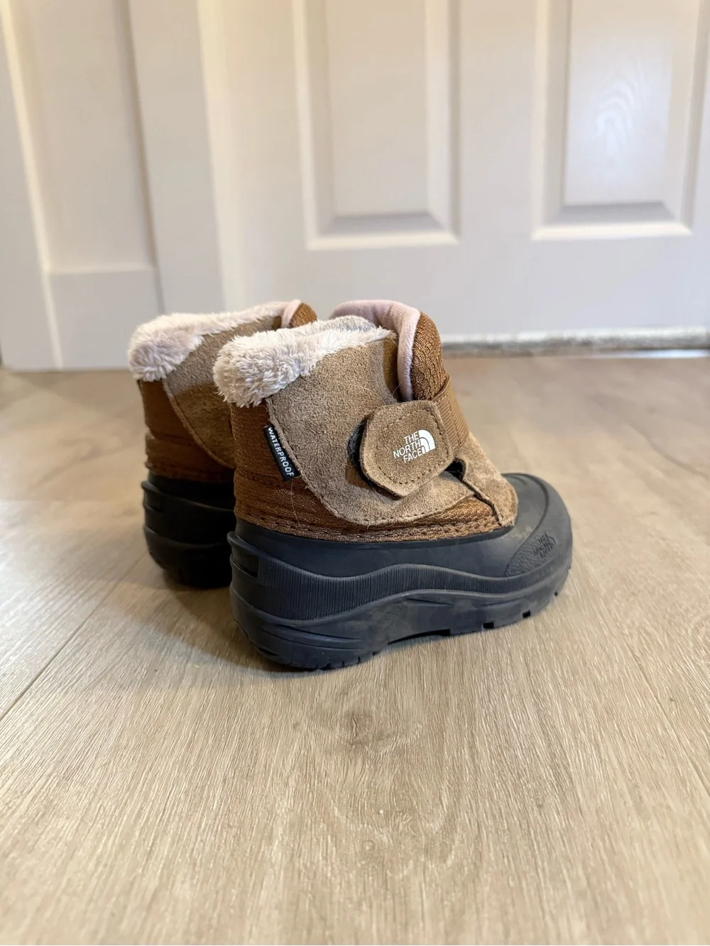 The North Face Brown Kids Snow Boots with Black Rubber Sole
